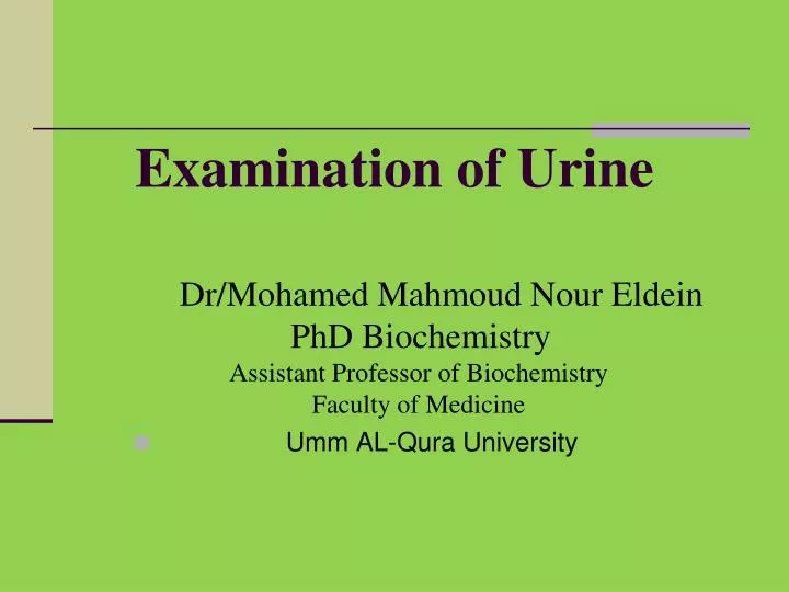 examination of urine
