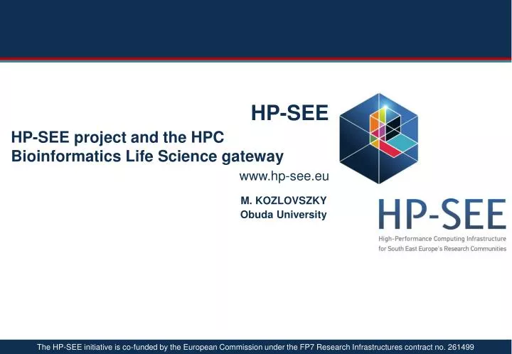hp see project and the hpc bioinformatics life science g ateway