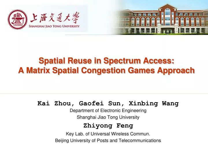spatial reuse in spectrum access a matrix spatial congestion games approach