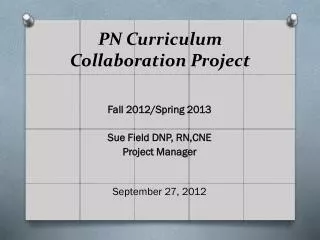 PN Curriculum Collaboration Project