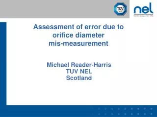 Assessment of error due to orifice diameter mis-measurement