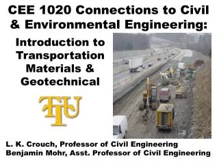 CEE 1020 Connections to Civil &amp; Environmental Engineering: