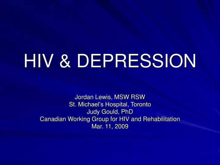 hiv depression