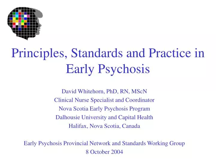principles standards and practice in early psychosis