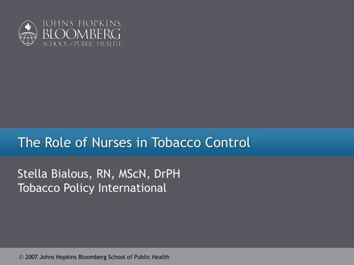 the role of nurses in tobacco control