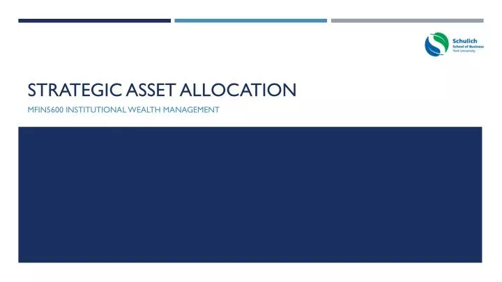strategic asset allocation
