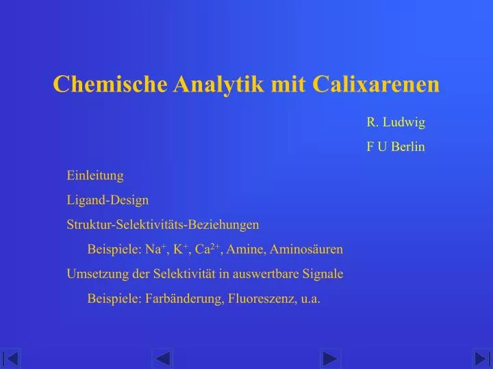 chemische analytik mit calixarenen