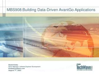 MBS908:Building Data-Driven AvantGo Applications