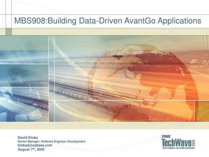 mbs908 building data driven avantgo applications