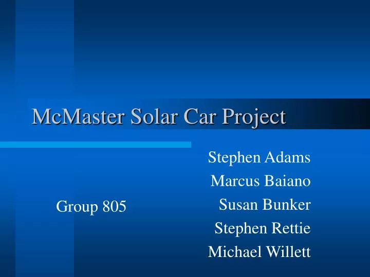 mcmaster solar car project