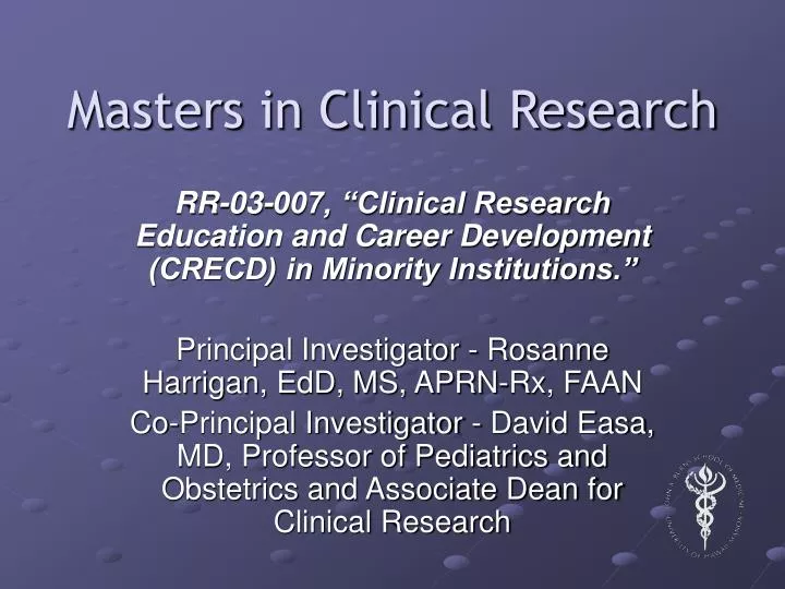 masters in clinical research