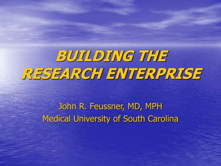 building the research enterprise