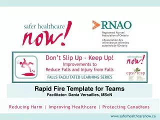 Rapid Fire Template for Teams Facilitator: Dania Versailles, MScN