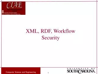 XML, RDF, Workflow Security