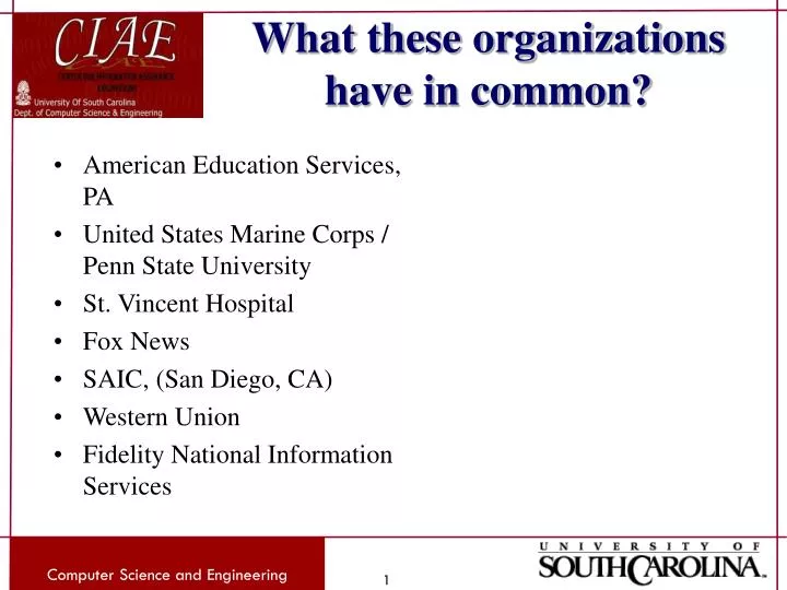 what these organizations have in common