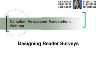 Canadian Newspaper Association: Webinar