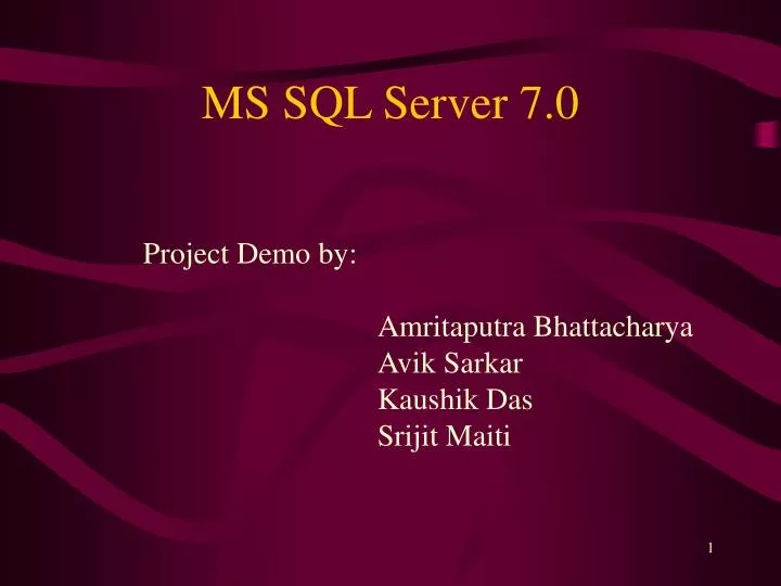 ms sql server 7 0