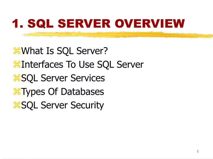 1 sql server overview