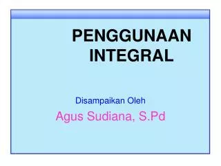 penggunaan integral