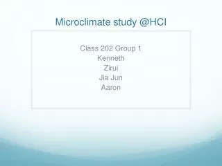 microclimate study @hci