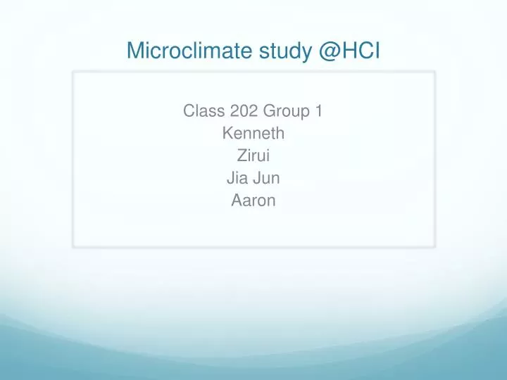 microclimate study @hci