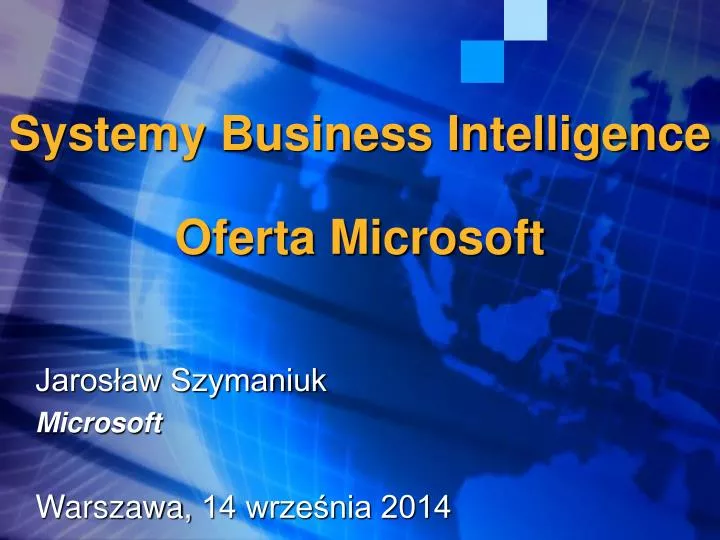 systemy business intelligence oferta microsoft
