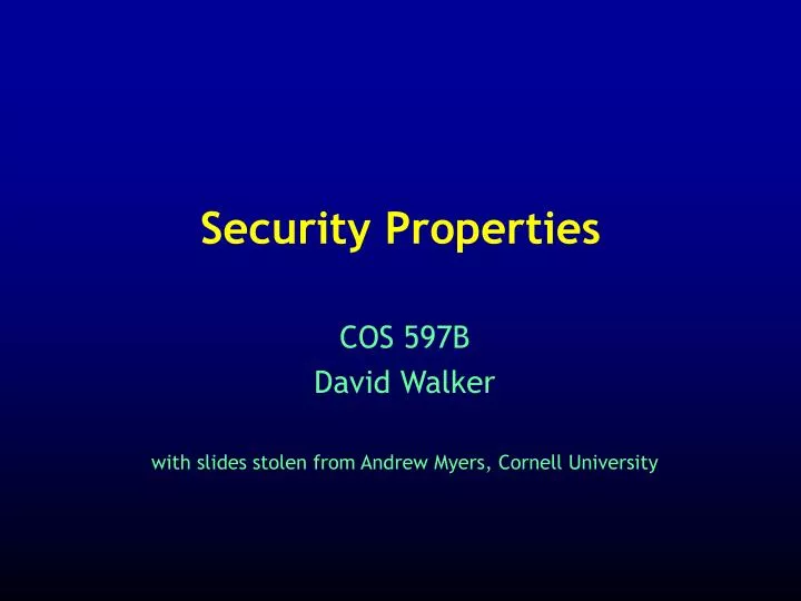 security properties