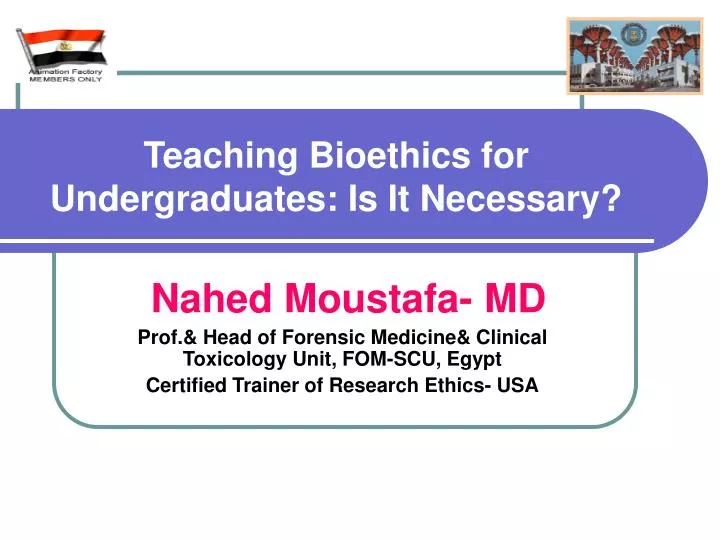 teaching bioethics for undergraduates is it necessary