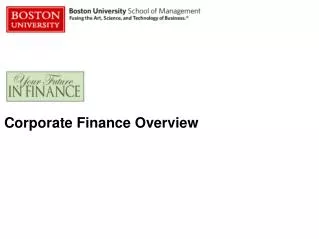Corporate Finance Overview