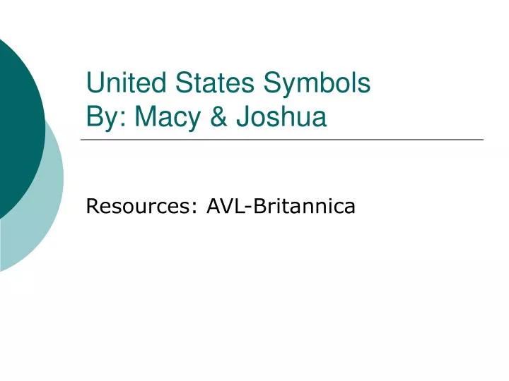 united states symbols by macy joshua