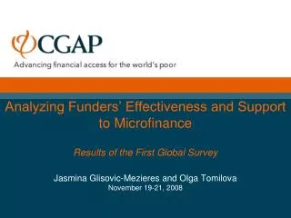 CGAP 2008 Funder Survey