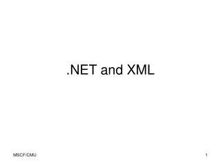 .NET and XML