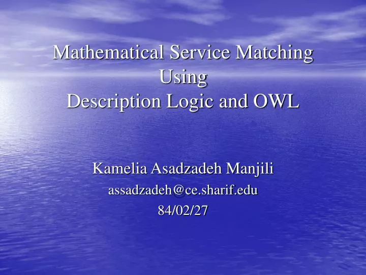 mathematical service matching using description logic and owl
