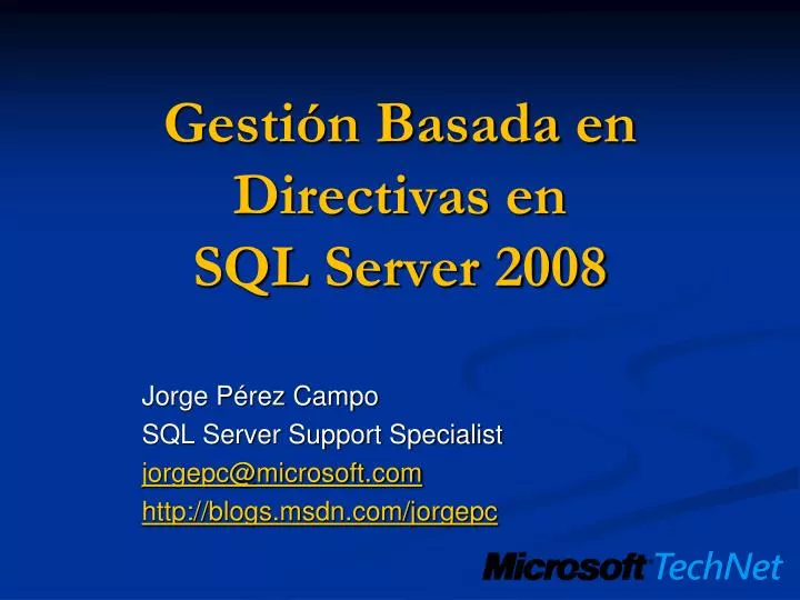 gesti n basada en directivas en sql server 2008