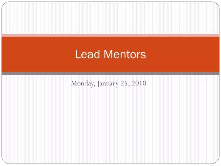 lead mentors