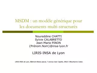 msdm un mod le g n rique pour les documents multi structur s