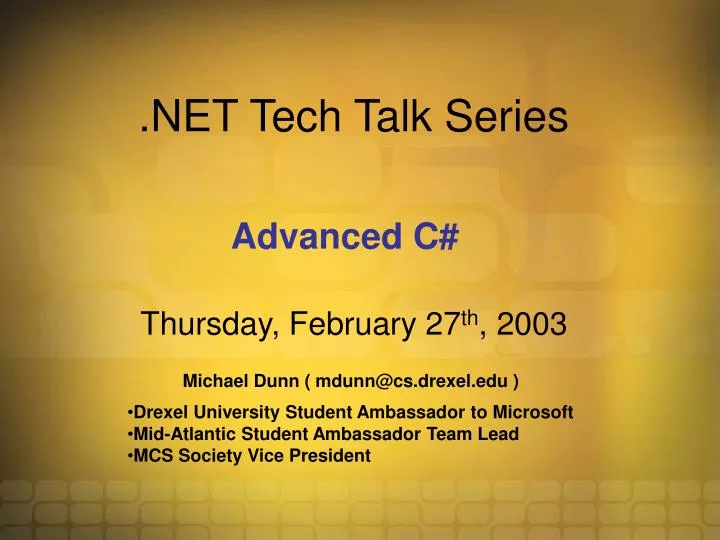 net tech talk series