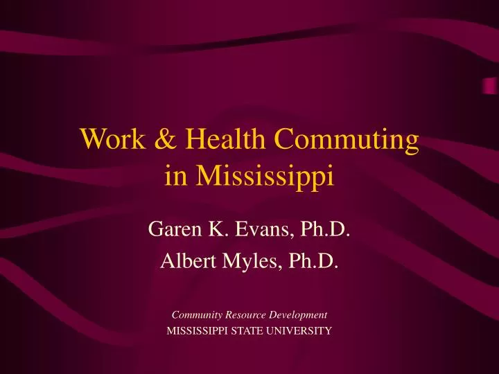 work health commuting in mississippi