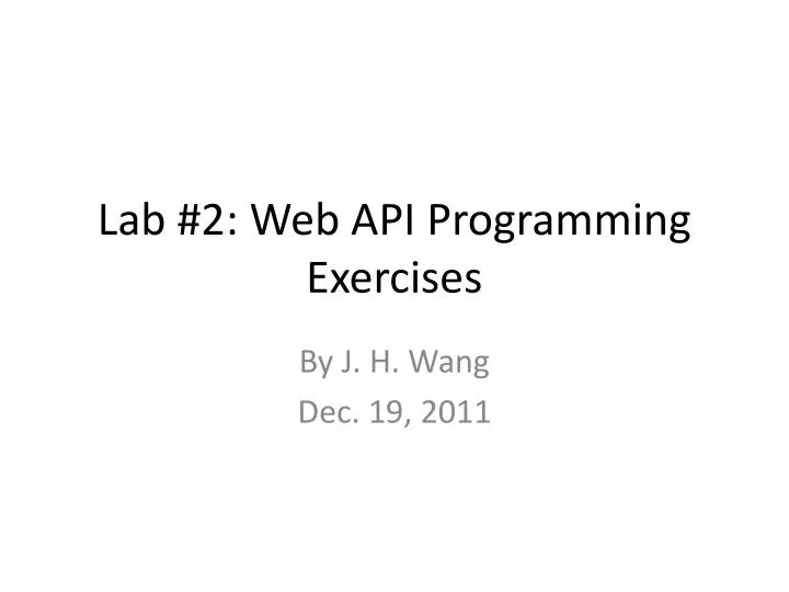 lab 2 web api programming exercises