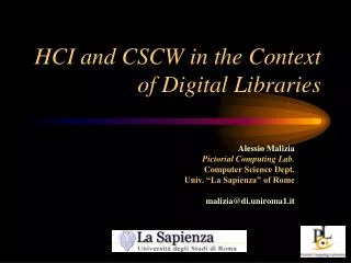 HCI and CSCW in the Context of Digital Libraries