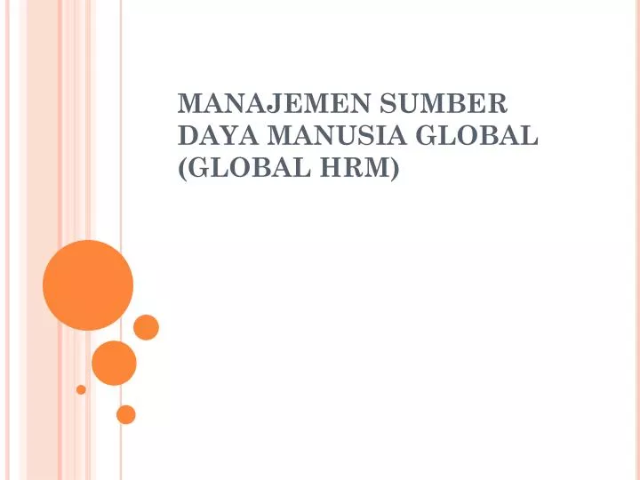 manajemen sumber daya manusia global global hrm