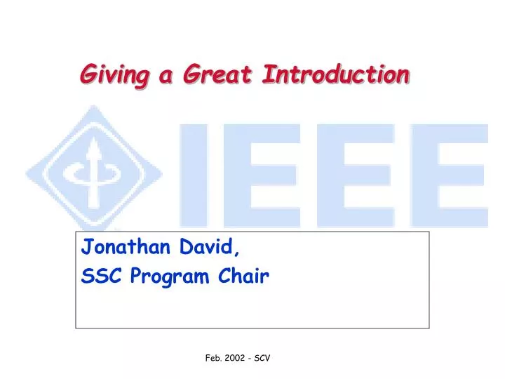 jonathan david ssc program chair