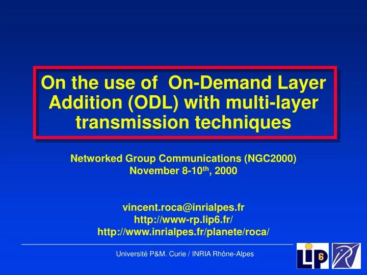 on the use of on demand layer addition odl with multi layer transmission techniques