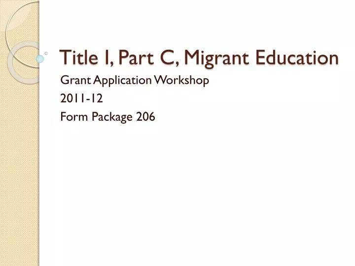 title i part c migrant education
