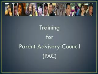 Training for Parent Advisory Council (PAC)
