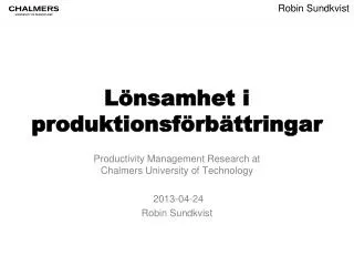 l nsamhet i produktionsf rb ttringar