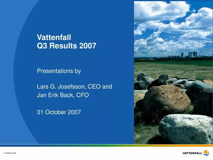 vattenfall q3 results 2007