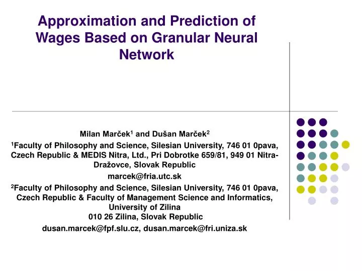 approximation and prediction of wages based on granular neural network