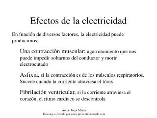 efectos de la electricidad