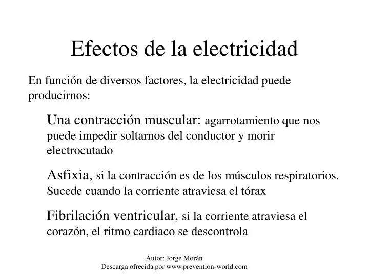 efectos de la electricidad